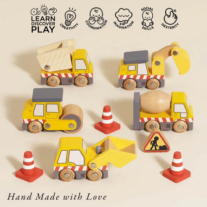 Wooden Construction Toy Cars