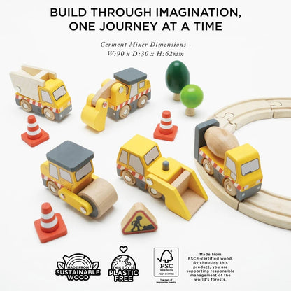 Wooden Construction Toy Cars