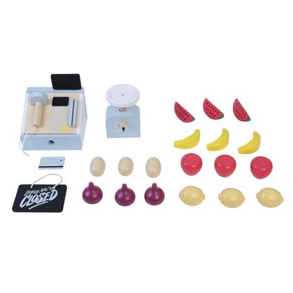 Pretend & Play - Wooden Farmer Market Stall - 20pcs