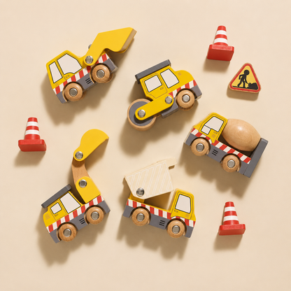 Wooden Construction Toy Cars