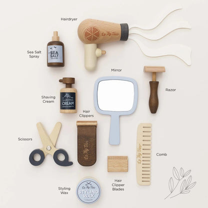 Wooden Hairdresser and Barber Kit - 12pcs